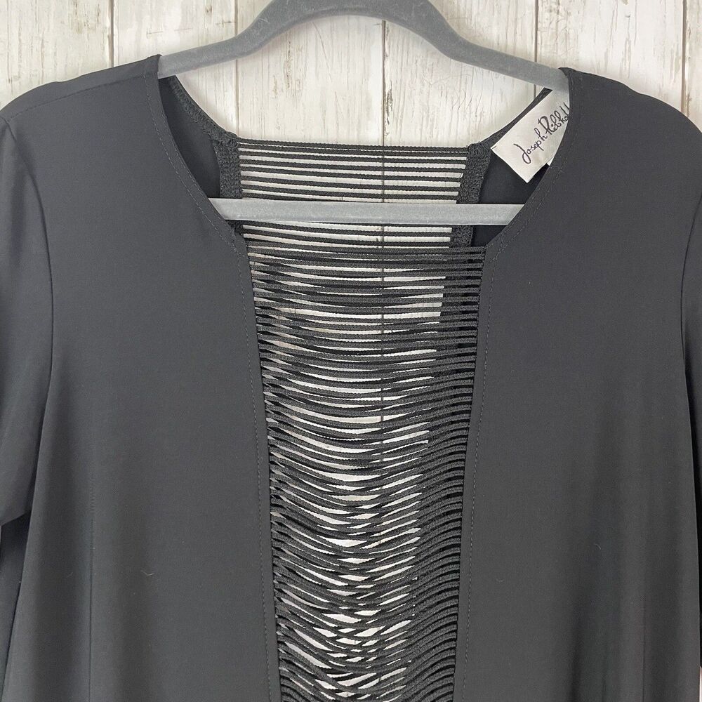 Joseph Ribkoff Black Tunic with Sheer Detail - Picture 2 of 8